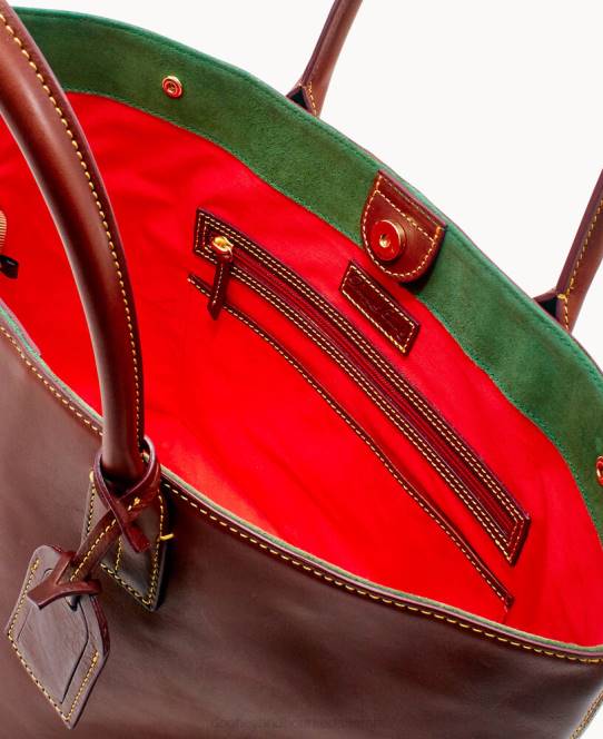 Dooney & Bourke florentinsk medium russel taske JV0J1200 poser kastanje