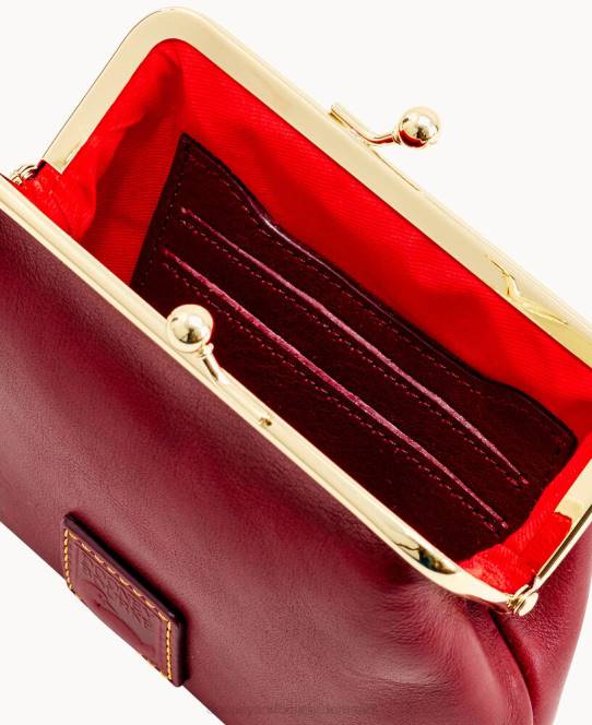 Dooney & Bourke florentinsk stor indrammet pung JV0J4450 poser bordeaux