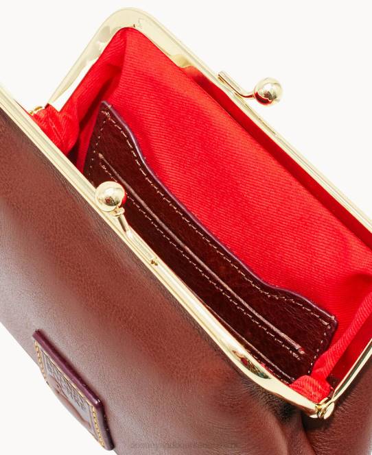 Dooney & Bourke florentinsk stor indrammet pung JV0J4451 poser kastanje