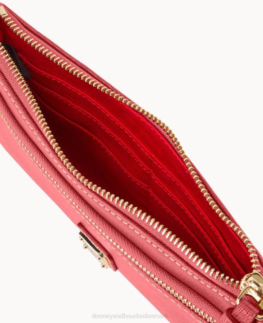 Dooney & Bourke saffiano armbånd med dobbelt lynlås JV0J4204 poser tyggegummi
