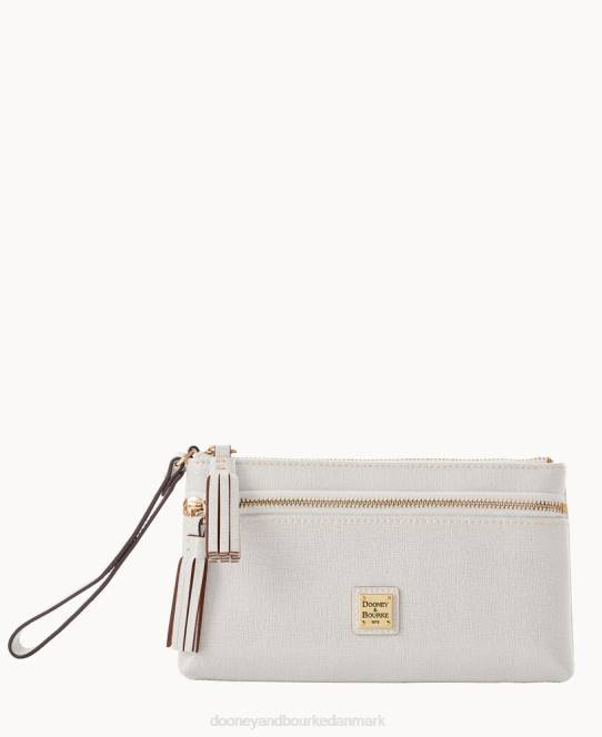Dooney & Bourke saffiano armbånd med dobbelt lynlås JV0J4205 poser ecru