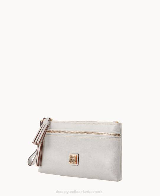 Dooney & Bourke saffiano armbånd med dobbelt lynlås JV0J4205 poser ecru