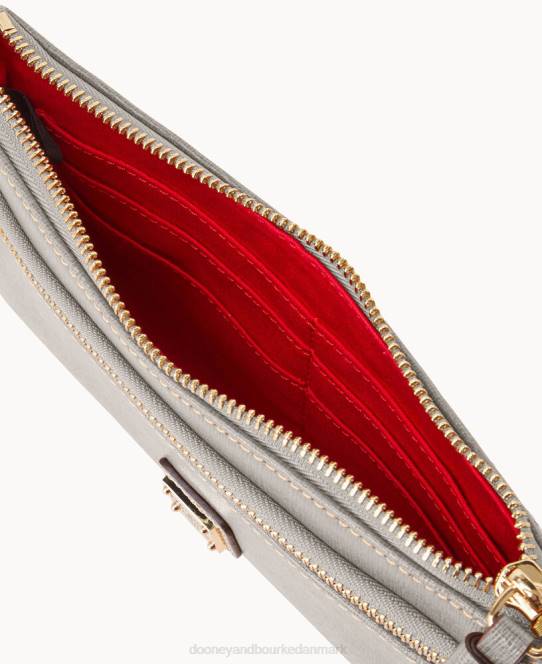 Dooney & Bourke saffiano armbånd med dobbelt lynlås JV0J4205 poser ecru