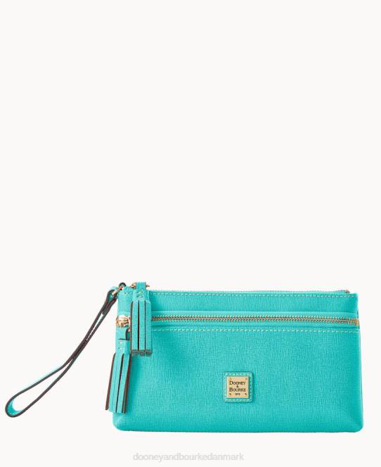 Dooney & Bourke saffiano armbånd med dobbelt lynlås JV0J4206 poser mynte