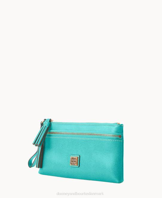 Dooney & Bourke saffiano armbånd med dobbelt lynlås JV0J4206 poser mynte