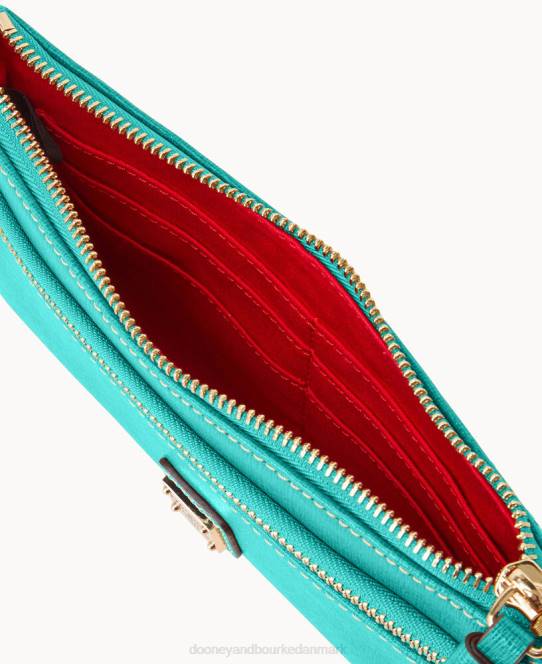 Dooney & Bourke saffiano armbånd med dobbelt lynlås JV0J4206 poser mynte