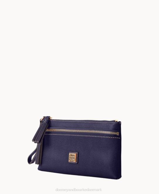 Dooney & Bourke saffiano armbånd med dobbelt lynlås JV0J4207 poser marine