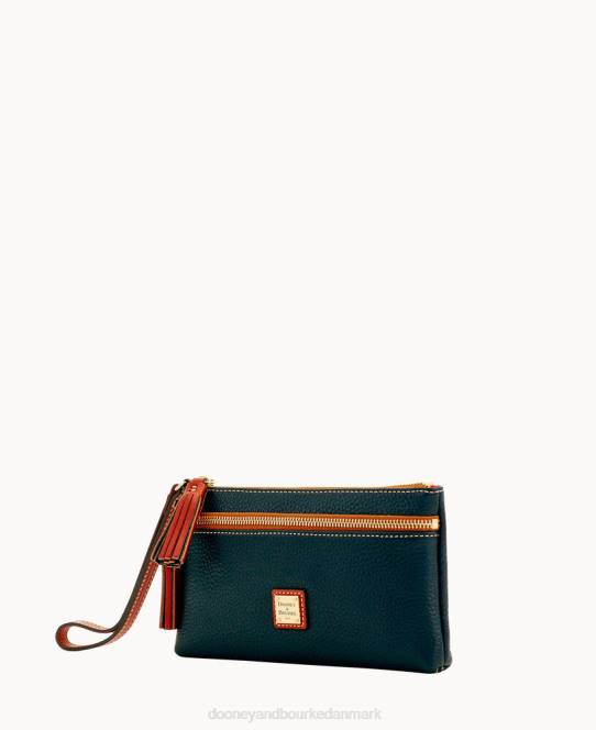Dooney & Bourke pebble grain dobbelt lynlås armbånd JV0J4196 poser sort