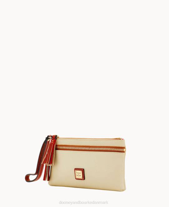 Dooney & Bourke pebble grain dobbelt lynlås armbånd JV0J4197 poser knogle