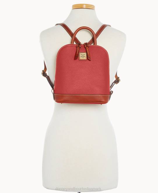 Dooney & Bourke pebble grain lille zip pod rygsæk JV0J3961 poser rød