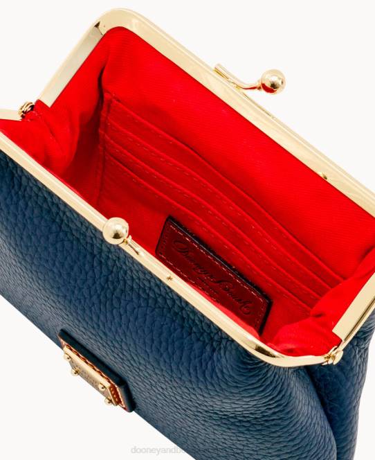 Dooney & Bourke rullestenskorn stor indrammet pung JV0J4217 poser midnatsblå