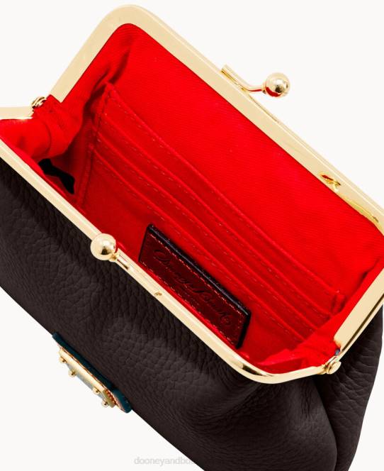 Dooney & Bourke rullestenskorn stor indrammet pung JV0J4220 poser sort