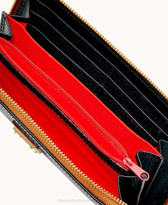 Dooney & Bourke småsten med stor lynlås rundt om armbånd JV0J4536 poser sort