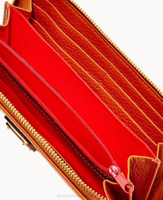 Dooney & Bourke småsten med stor lynlås rundt om armbånd JV0J4540 poser karamel
