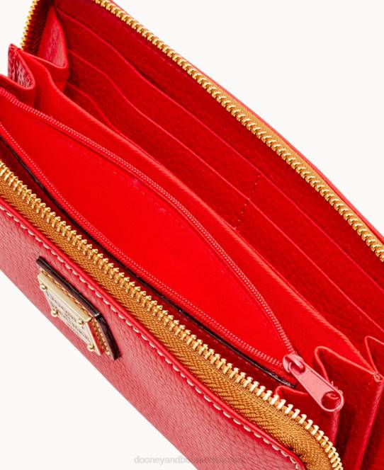 Dooney & Bourke småsten med stor lynlås rundt om armbånd JV0J4541 poser rød