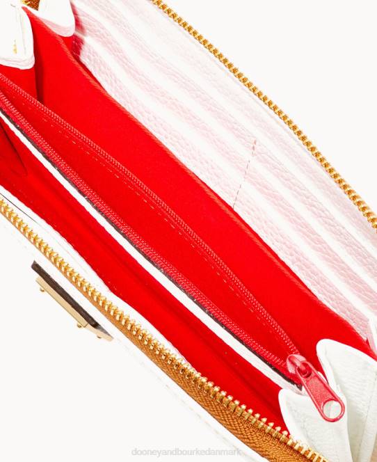 Dooney & Bourke småsten med stor lynlås rundt om armbånd JV0J4542 poser hvid