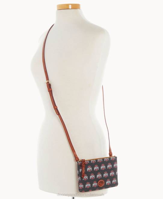 Dooney & Bourke Collegiate top lynlås crossbody JV0J2738 poser ohio stat