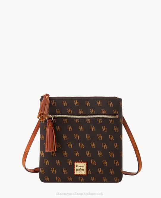 Dooney & Bourke Gretta dobbelt lynlås kvast crossbody JV0J2501 poser brun tmoro