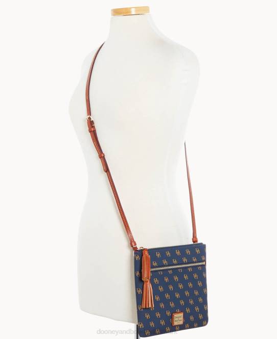 Dooney & Bourke Gretta dobbelt lynlås kvast crossbody JV0J2502 poser flåde