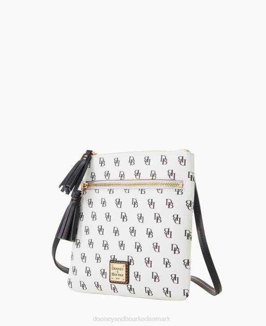 Dooney & Bourke Gretta dobbelt lynlås kvast crossbody JV0J2503 poser hvid