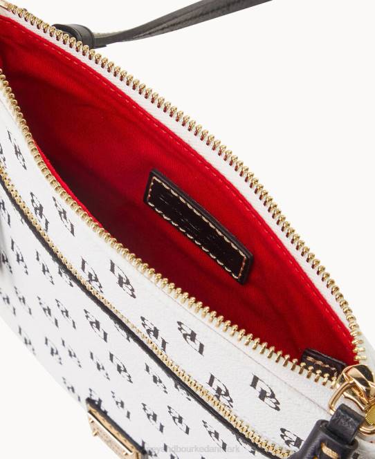 Dooney & Bourke Gretta dobbelt lynlås kvast crossbody JV0J2503 poser hvid