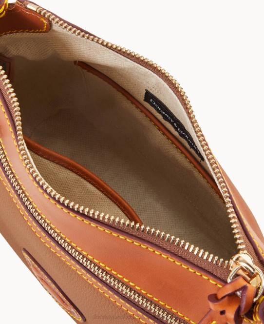Dooney & Bourke all weather læder 3.0 crossbody med lynlås 23 JV0J1714 poser karamel