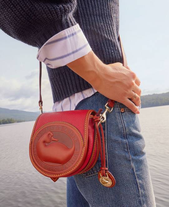 Dooney & Bourke alt vejr læder 2 duck bag JV0J1504 poser rød