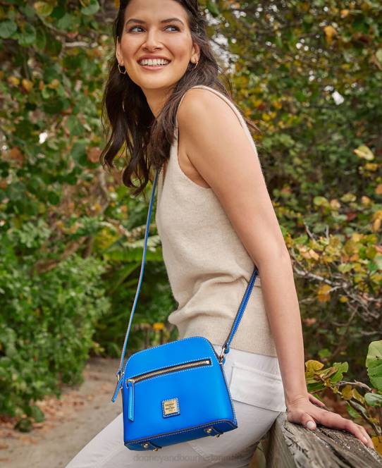 Dooney & Bourke beacon lynlås hvælvet crossbody JV0J2133 poser kongeblå
