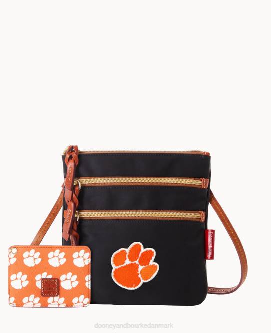 Dooney & Bourke collegiate n s tredobbelt lynlås med w id holder JV0J1990 poser Clemson