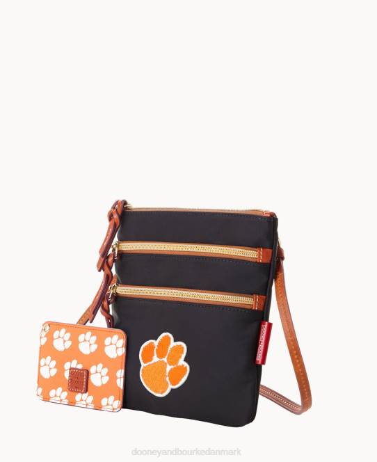 Dooney & Bourke collegiate n s tredobbelt lynlås med w id holder JV0J1990 poser Clemson