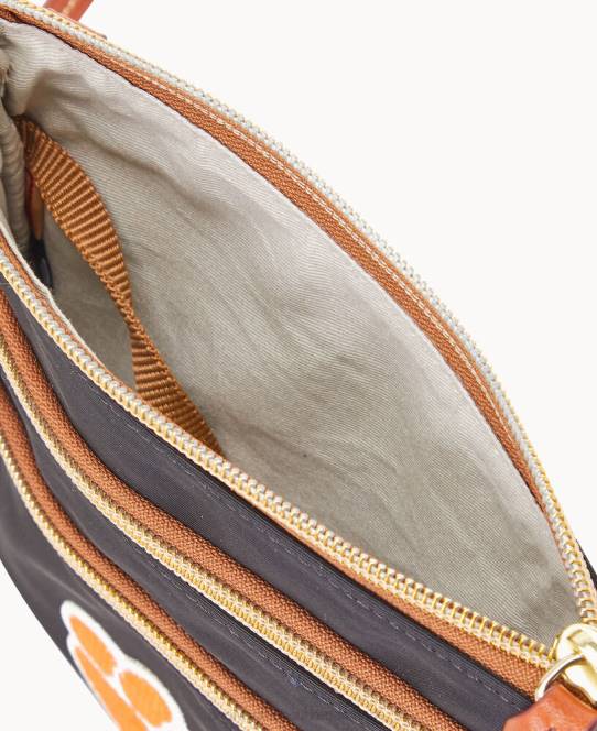 Dooney & Bourke collegiate n s tredobbelt lynlås med w id holder JV0J1990 poser Clemson