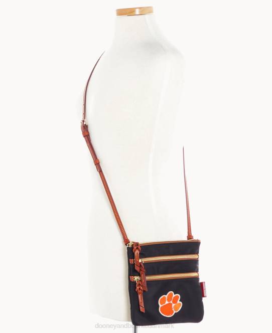 Dooney & Bourke collegiate n s tredobbelt lynlås med w id holder JV0J1990 poser Clemson