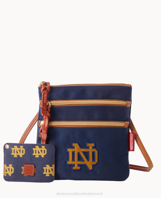 Dooney & Bourke collegiate n s tredobbelt lynlås med w id holder JV0J1992 poser Notre Dame