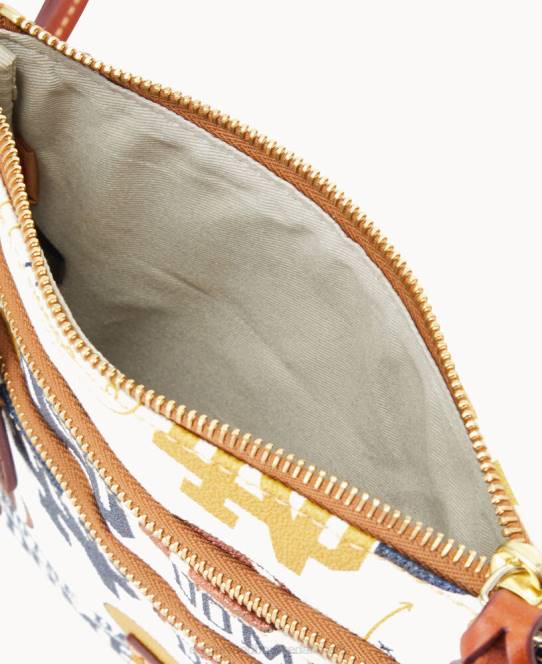 Dooney & Bourke collegiate n s triple zip crossbody JV0J1728 poser Notre Dame