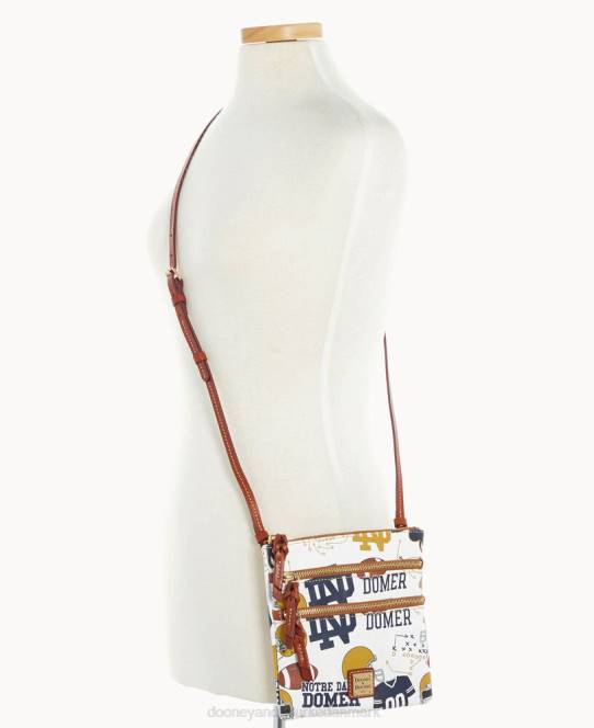 Dooney & Bourke collegiate n s triple zip crossbody JV0J1728 poser Notre Dame