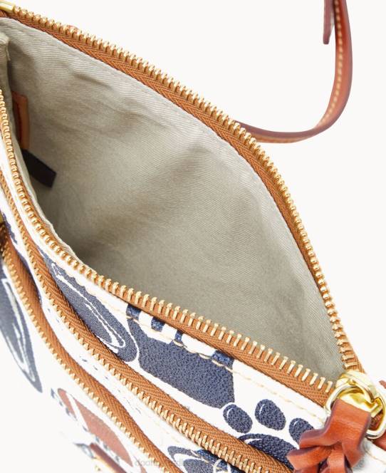 Dooney & Bourke collegiate n s triple zip crossbody JV0J1954 poser penn stat