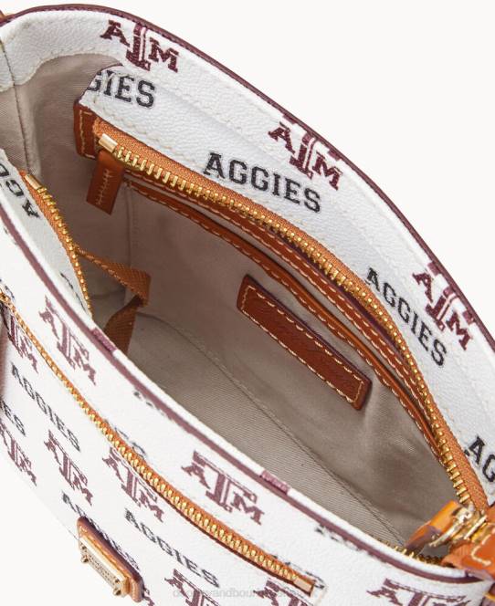 Dooney & Bourke collegiate texas achr(38)m lille crossbody med lynlås JV0J2102 poser texas a&m