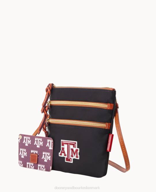 Dooney & Bourke collegiate texas achr(38)m n s tredobbelt lynlås w id holder JV0J1983 poser texas a&m