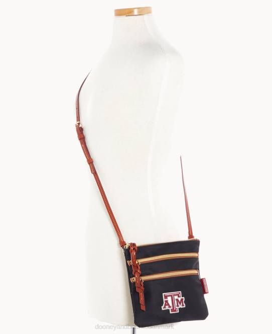 Dooney & Bourke collegiate texas achr(38)m n s tredobbelt lynlås w id holder JV0J1983 poser texas a&m