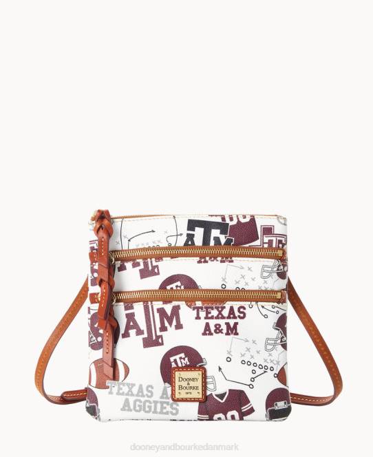 Dooney & Bourke collegiate texas achr(38)m n s triple zip crossbody JV0J1961 poser texas a&m