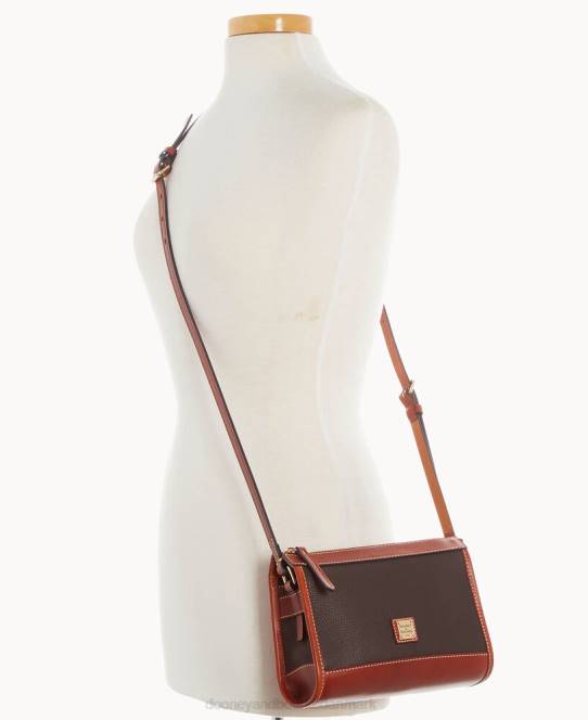 Dooney & Bourke crossbody med lille mønthylster med lynlås JV0J2822 poser brun tmoro