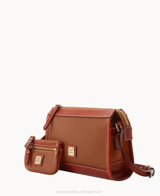 Dooney & Bourke crossbody med lille mønthylster med lynlås JV0J2823 poser karamel