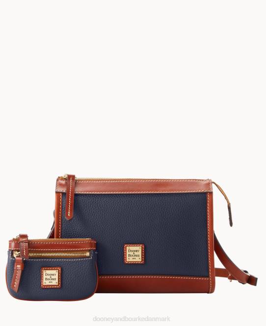 Dooney & Bourke crossbody med lille mønthylster med lynlås JV0J2826 poser midnatsblå