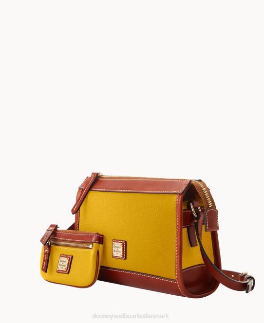 Dooney & Bourke crossbody med lille mønthylster med lynlås JV0J2827 poser sennep