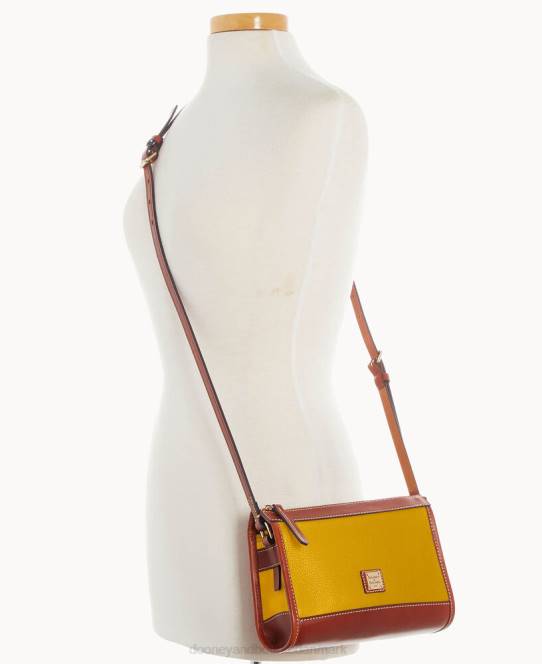 Dooney & Bourke crossbody med lille mønthylster med lynlås JV0J2827 poser sennep