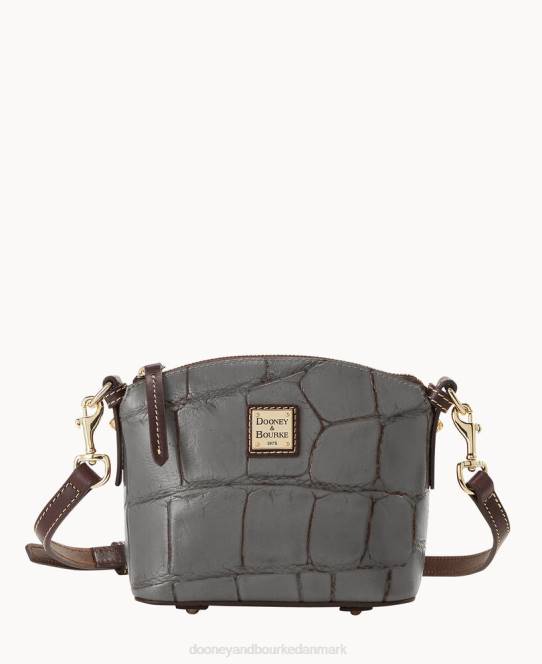 Dooney & Bourke denison mini kuppel crossbody JV0J2592 poser røg grå