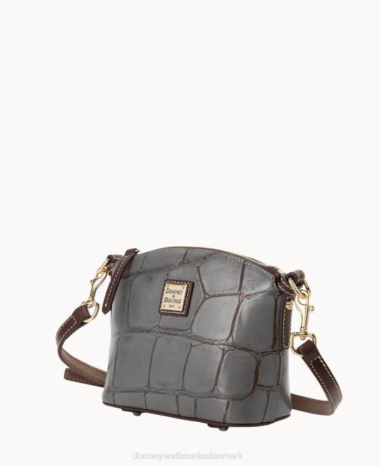 Dooney & Bourke denison mini kuppel crossbody JV0J2592 poser røg grå