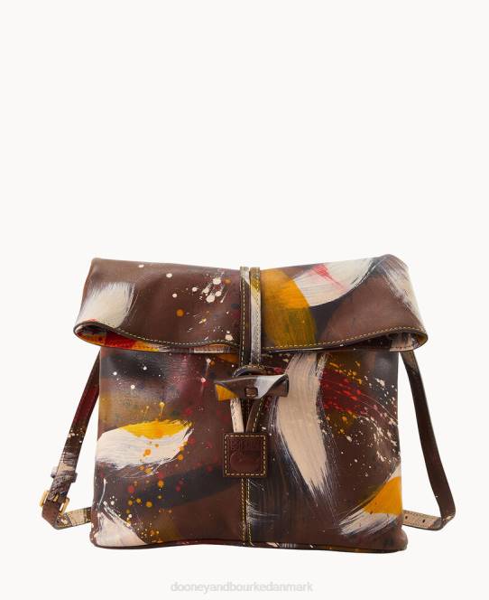 Dooney & Bourke florentinsk dipinta medium toggle crossbody JV0J2690 poser brun tmoro