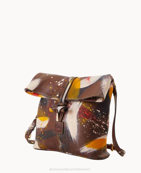 Dooney & Bourke florentinsk dipinta medium toggle crossbody JV0J2690 poser brun tmoro