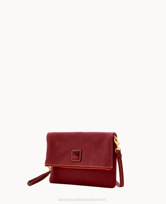 Dooney & Bourke florentinsk foldet crossbody med lynlås JV0J2434 poser bordeaux